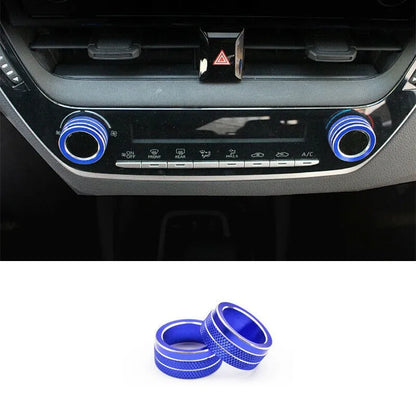 2Pcs Car AC Climate Control Knob Trim Button Cover For Toyota Corolla 2019 2020 2021 Auto Accessories Car AC Control Knobs Ring