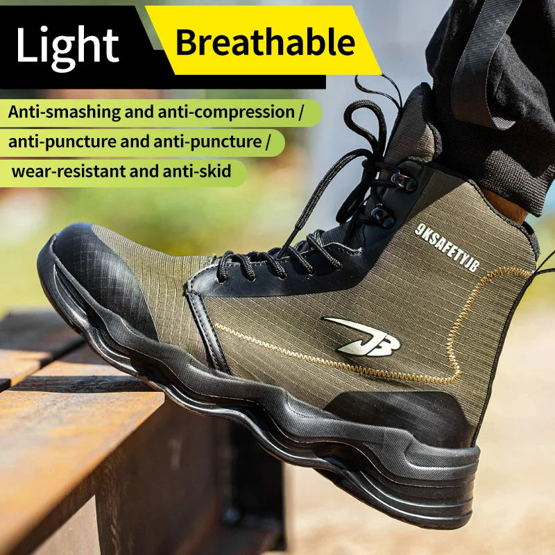 Winter Outdoor Men Work  Safety Shoes Anti-puncture Safety Boots