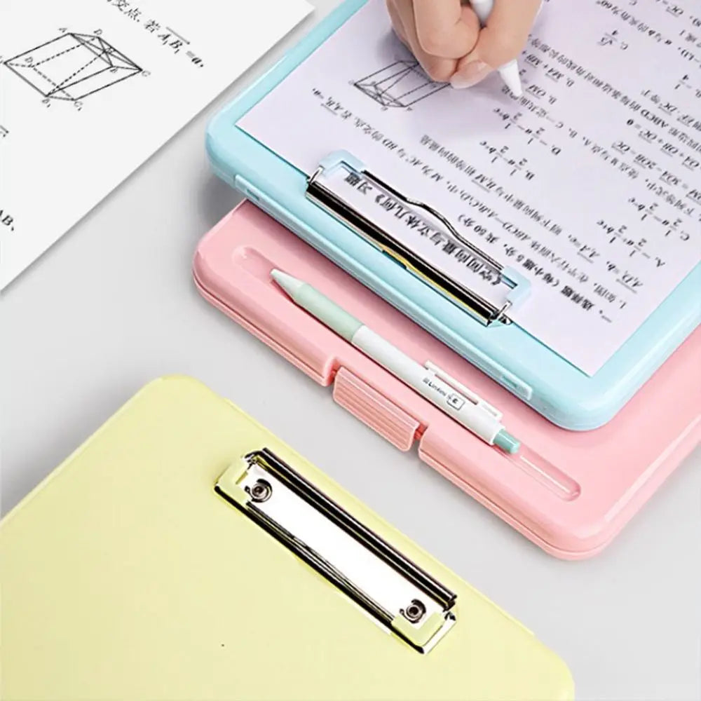 A4 File Folder A4 File Clipboard Box Case Large Capacity Waterproof Memo Clip Board Plastic File Storage File Organizer Student