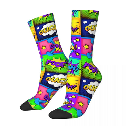 Harajuku Comic Book  Crew Sock