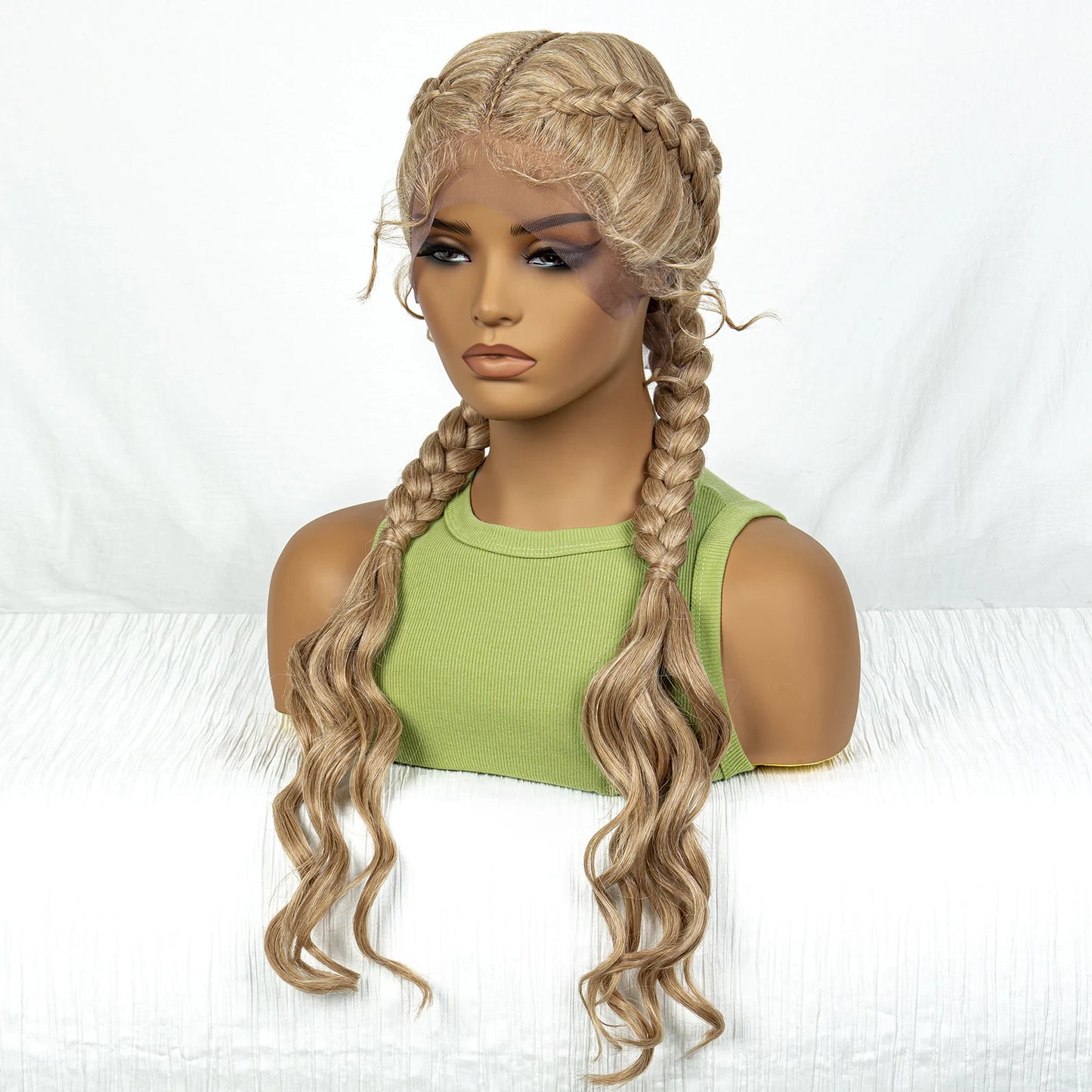 Synthetic Cornrow Braided with Curly Wave Lace 30 Inches