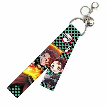 Anime Demon Slayer Kamado Tanjirou  Nezuko Cosplay Backpack hangings for students Double-sided pattern streamer key chain