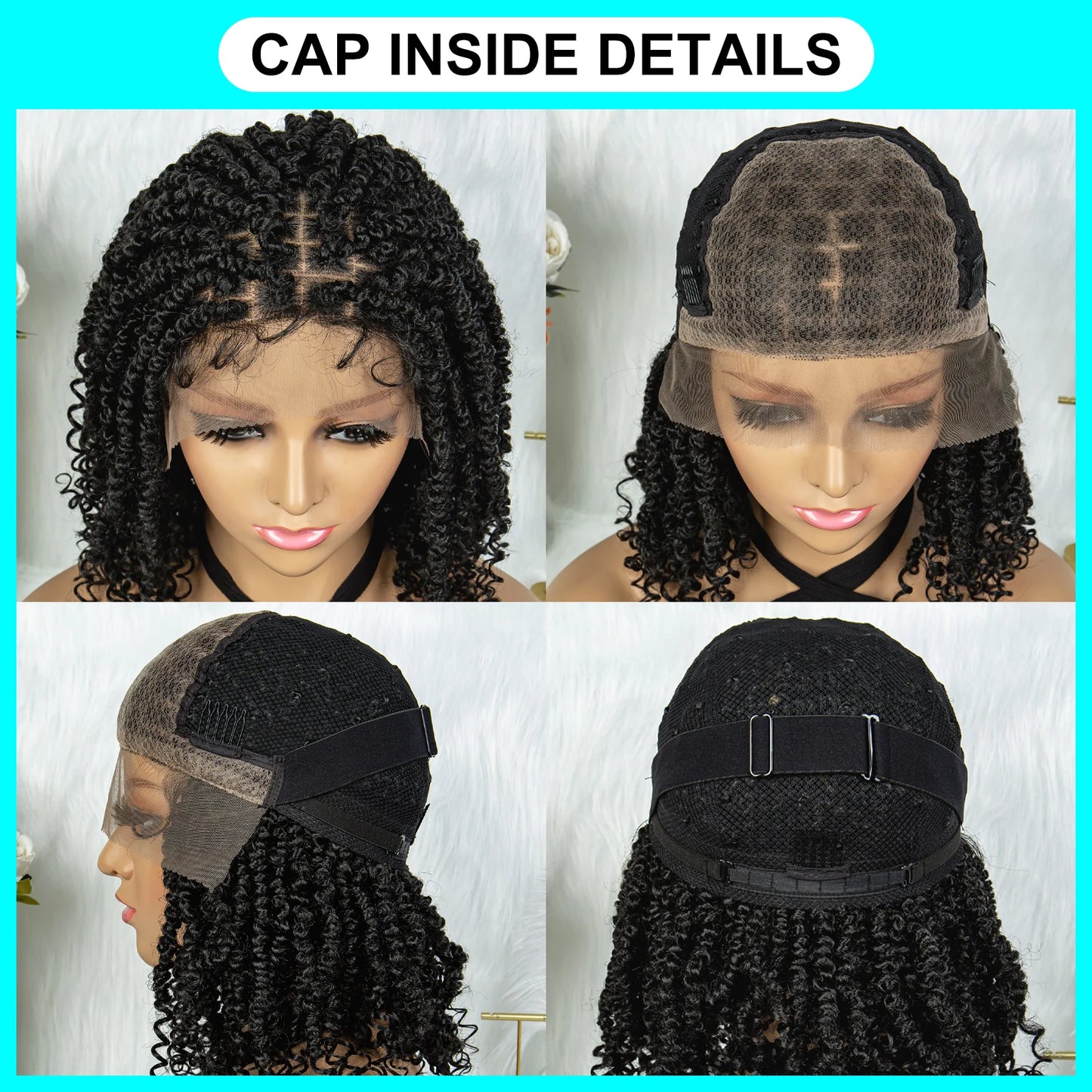 KIMA 14 inches Synthetic Butterfly Locs Braided Wigs Lace Front Wig Knotless Dreadlock Wig  for Black Women