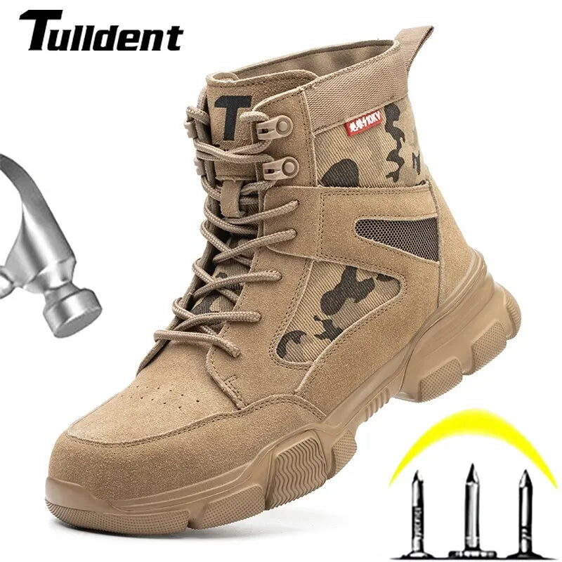 Outdoor Men Steel Toe indestructible Desert Combat Boots