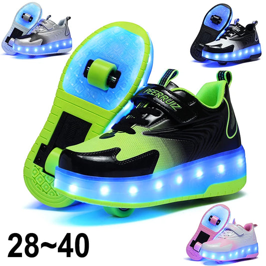 Two Wheels Children's Led Light Roller Skate