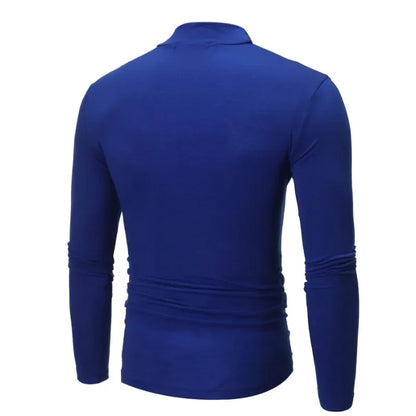 Men Thermal Underwear Tops Autumn Thermal Shirt Clothes Men's Tights High Neck Thin Slim Fit Long Sleeve T-shirt Base Tee XXXL