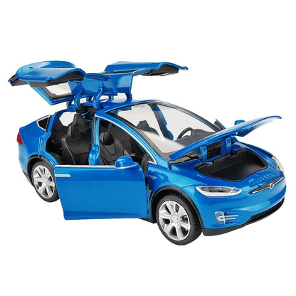 Tesla Model X90 High Simulation Metal Model Acousto-optic