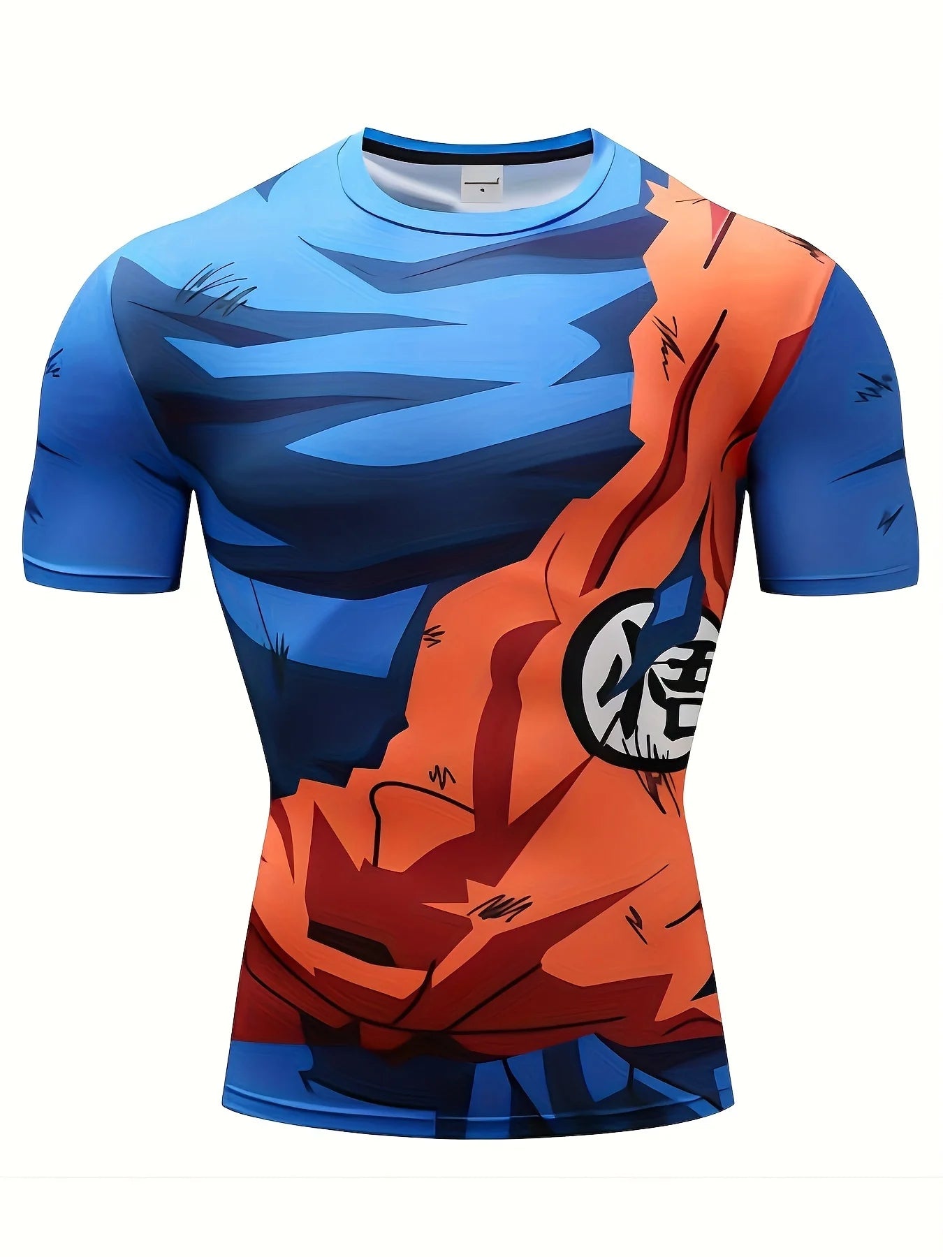 Men's Fitness Top Printed Animation 3D Series Digital Short-sleeved Muscle T-shirt Round Neck