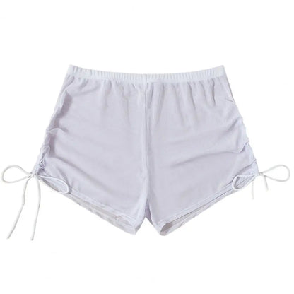 Trendy Swimming Trunks High Waist Wading Quick-drying See-through Mesh Beach Bikini Shorts