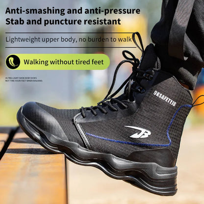 Winter Outdoor Men Work  Safety Shoes Anti-puncture Safety Boots