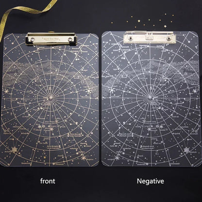 Big Starry Sky Clipboard Transparent A4 Paper Writing Pad File Folders Document Holders School Office Stationery Clip Board