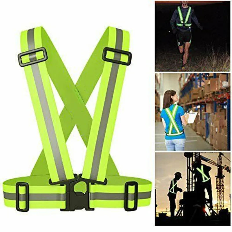 Reflective Vest with Reflector Bands Reflective Running Gear for Men and Women Night Walking Biking Safety Straps Universal