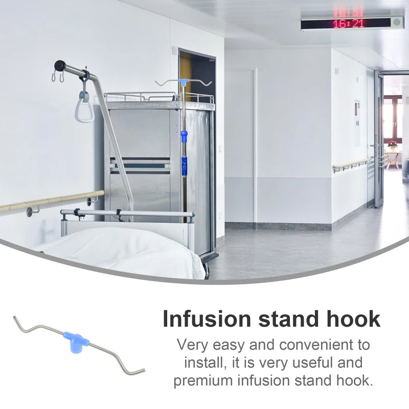 Mobile Medical Infusion Stand Portable Iv Poles Rack Hook Accessories