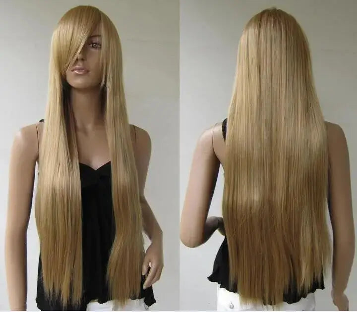 75cm 30"inch Long Golden Blonde Straight Cosplay Party Hair Wig