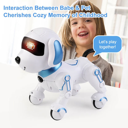 ZWN RC Robot Electronic Stunt Dog Toys Voice Command Programmable Touch-sense With Music Song Robot Dog for Children's Gifts