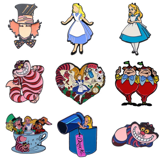 Alice in Wonderland Creative Enamel Pins Lapel Pins