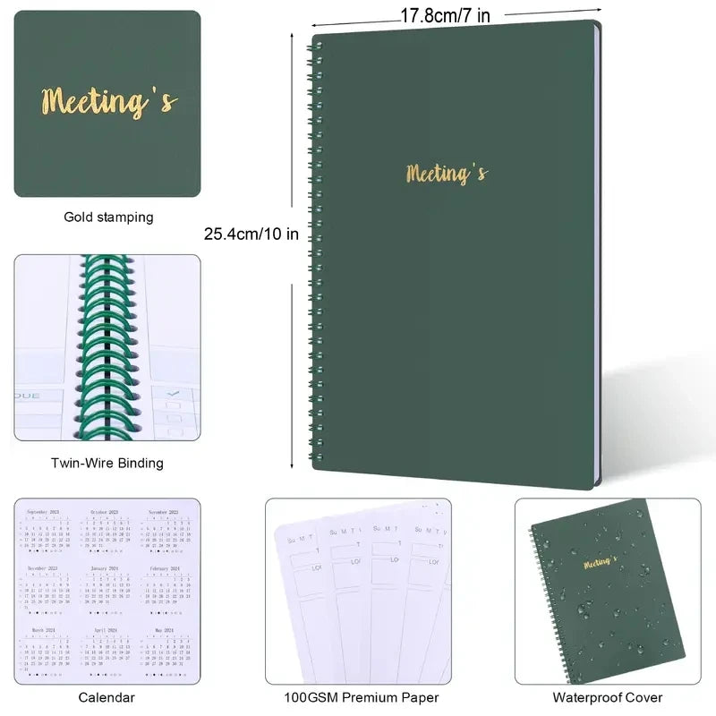 60 Sheets/book Boost Meeting Organization & Productivity Meeting Notebook For Work Office & Business Supplies Easy Coil NoteBook