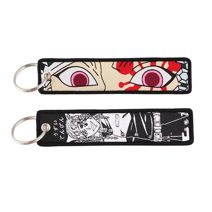 Demon Slayer Keychain Anime Figure Kamado Nezuko Kamado Tanjirou Canvas Pendant Decoration Key Ring for Man Kids Accessories