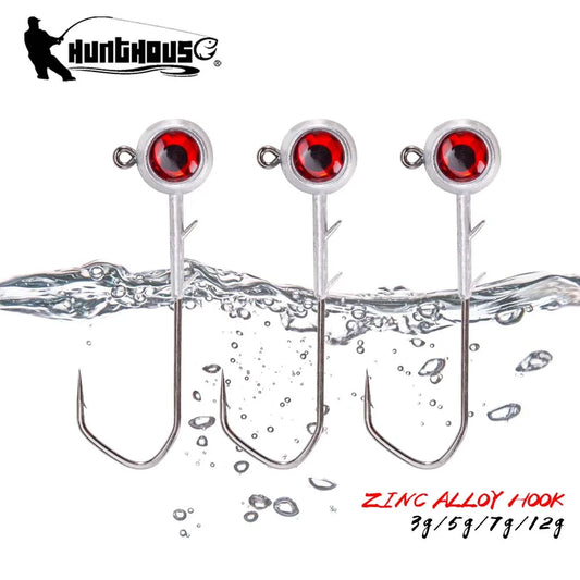 Hunthouse Fishing Hook Set Zinc Alloy With Big Eyes 5g/7g/10g/14g Jigging Jig Screw Head For Soft Lure Fish Gear Accessories