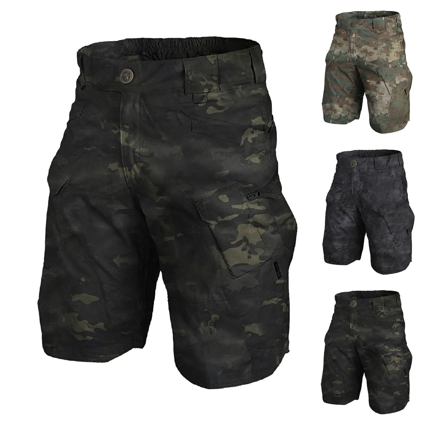 Pantalones cortos tipo cargo militares para hombre