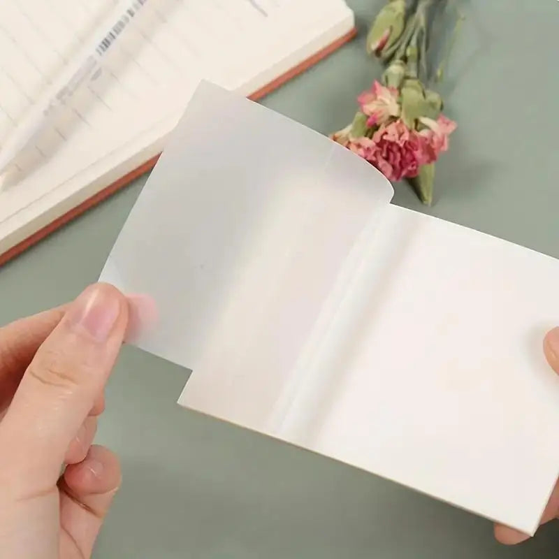 Transparent Sticky Notes, Writable Minimalist Memo Paper, Can Be Used for Notes Multiple Times, 50 Sheets