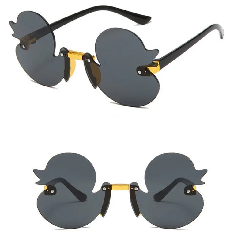 Rimless Cartoon Duck Shape Sunglass