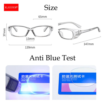 KLASSNUM Women Safety Glasses Anti Fog Goggles Nail Art Protective Glasses with Side Shields Men Anti Blue Light Dust UV Glasses