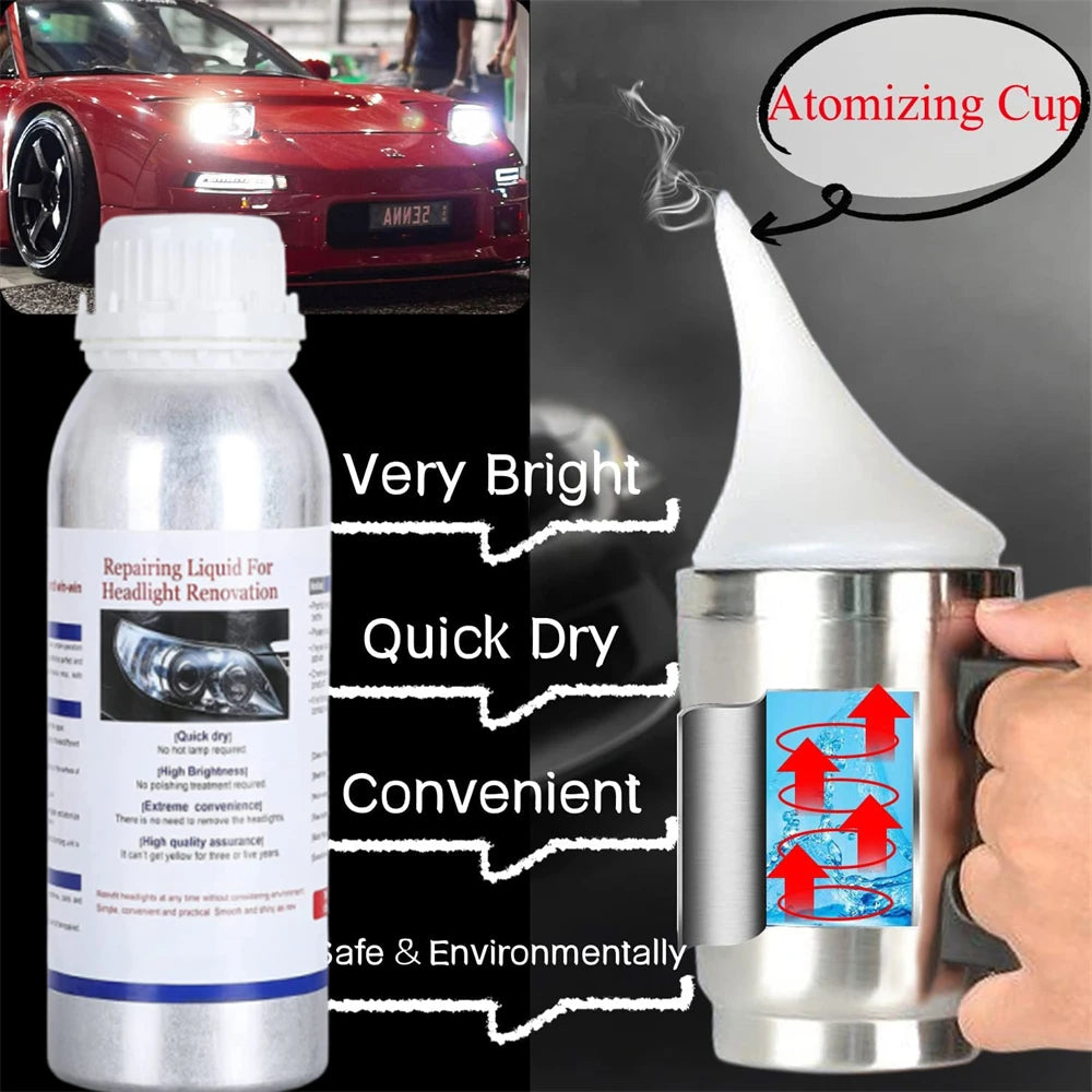 Headlight Polishing Set Auto Headlight Renovator Light Restoration Clean Car 300ml Polish Spotlights Headlights Renovation Kit