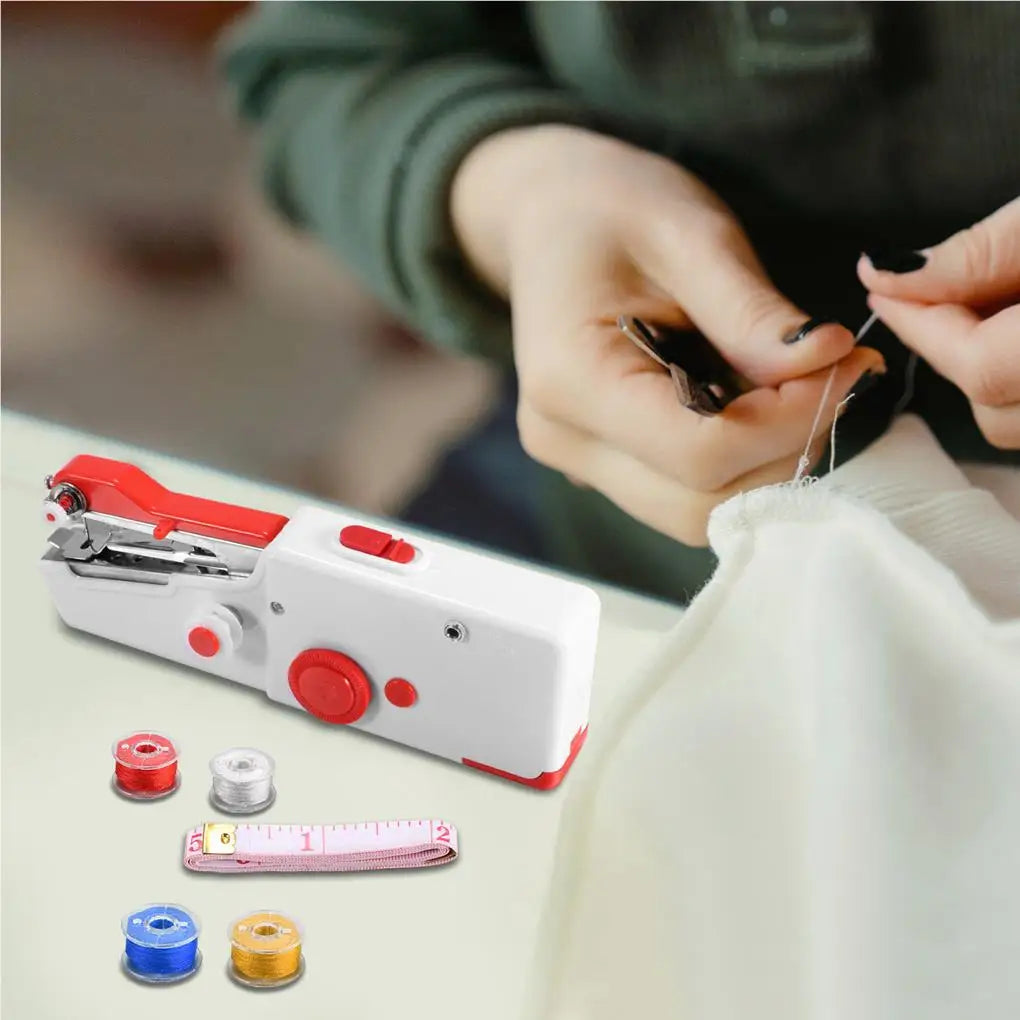 Handheld Sewing Machine Mini Compact Lightweight Portable Battery Powered Electric Sewing Machine Easy Operation Handy