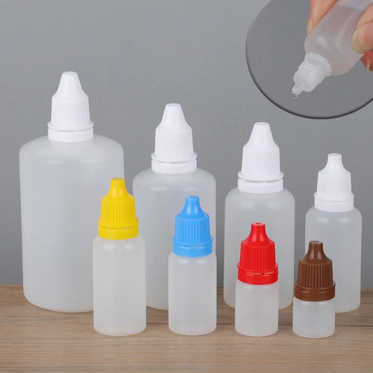 10Pcs 5ML/10ML/15ML/20ML/30ML/50ML/100ML  PE Plastic Dropper Bottles Empty Squeezable Eye Vape Liquid Travel Paint Containers