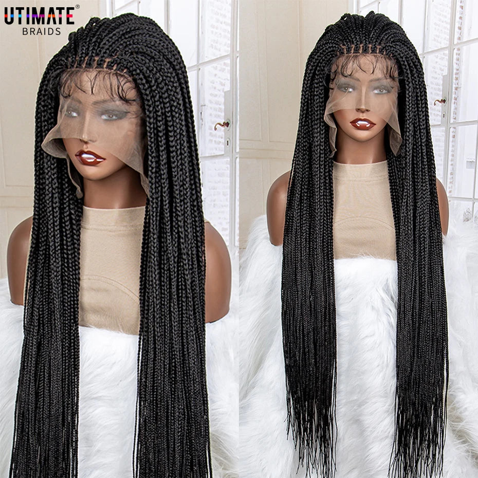 New Arrival 36 Inches Synthetic Knotless Box Braided Wigs 13x6 Lace Frontal with Baby Hair