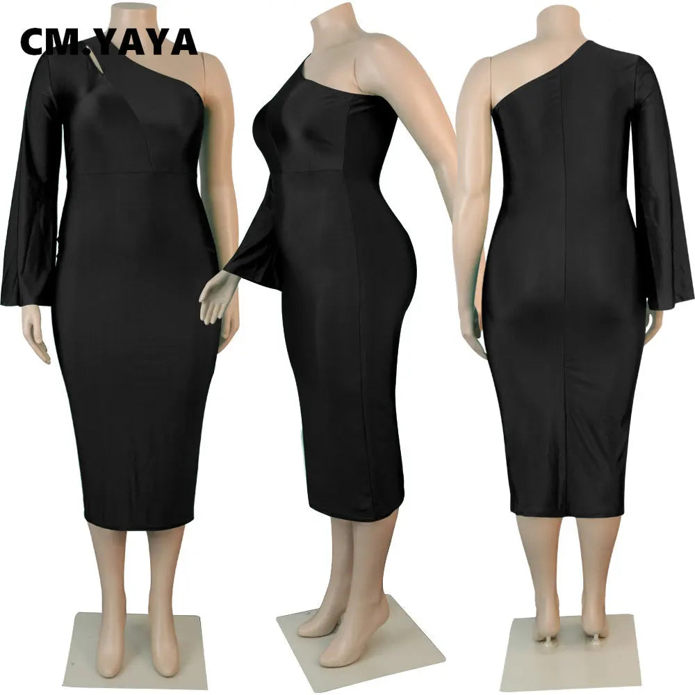 CM.YAYA Autumn Bodycon Midi Pencil Dress