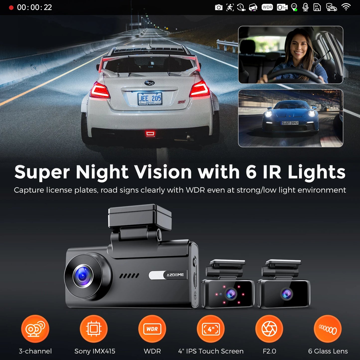 AZDOME M580 Car DVR 5K Dash Cam