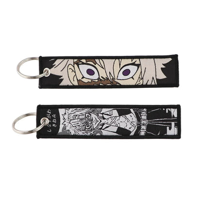 Demon Slayer Keychain Anime Figure Kamado Nezuko Kamado Tanjirou Canvas Pendant Decoration Key Ring for Man Kids Accessories