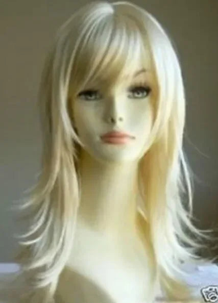 New Fashion long Platinum-Blonde Wavy Wig For Women’s Christmas Halloween Cosplay Costume Party Wigs