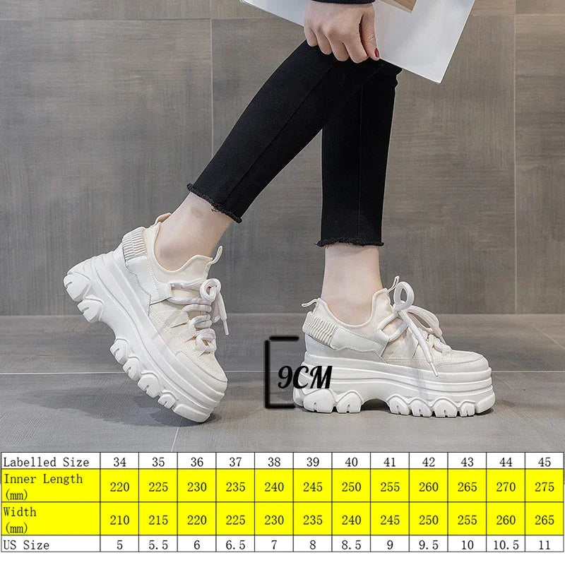 Fujin 9cm Platform Wedge Sneakers