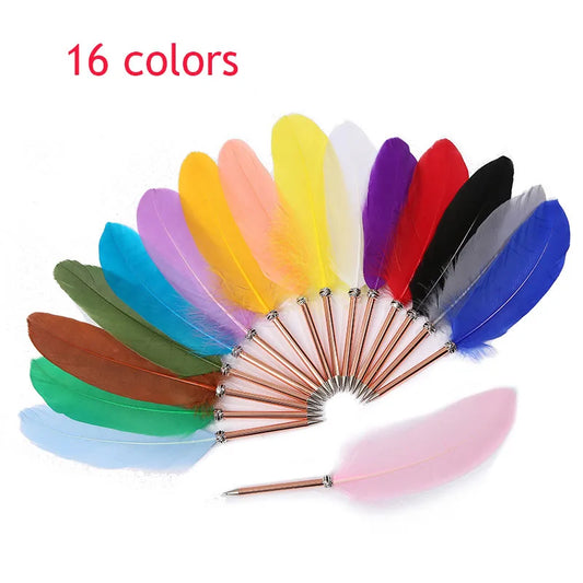 Europe Retro Feather Ballpoint Pen Creative Stationery Student  Writing Prize Advertising Gifts Office Signature Pen Supplies