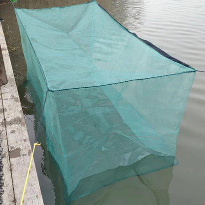 Fishing 3mm Stake Small Mesh Catch Fish Box Aquaculture Pond Raise Trap Fishing Gear Farming Cage Square Aquarium Gill Net