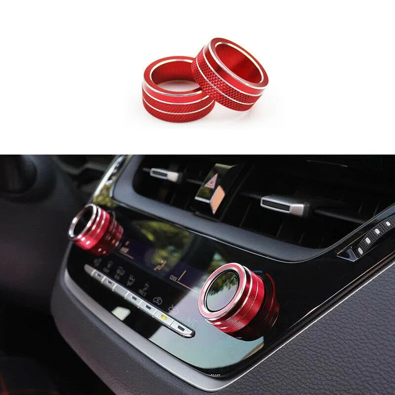 2Pcs Car AC Climate Control Knob Trim Button Cover For Toyota Corolla 2019 2020 2021 Auto Accessories Car AC Control Knobs Ring