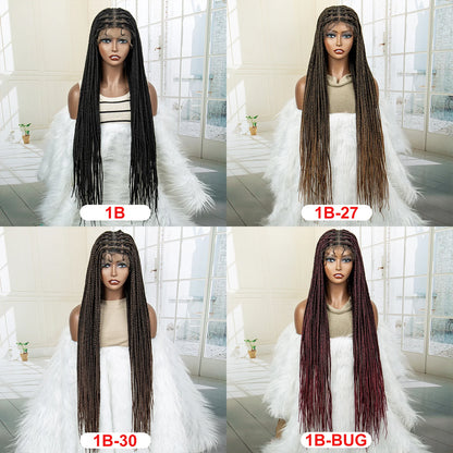 36 Inches Long Full Lace Synthetic Knotless Braided Wigs with Baby Hair