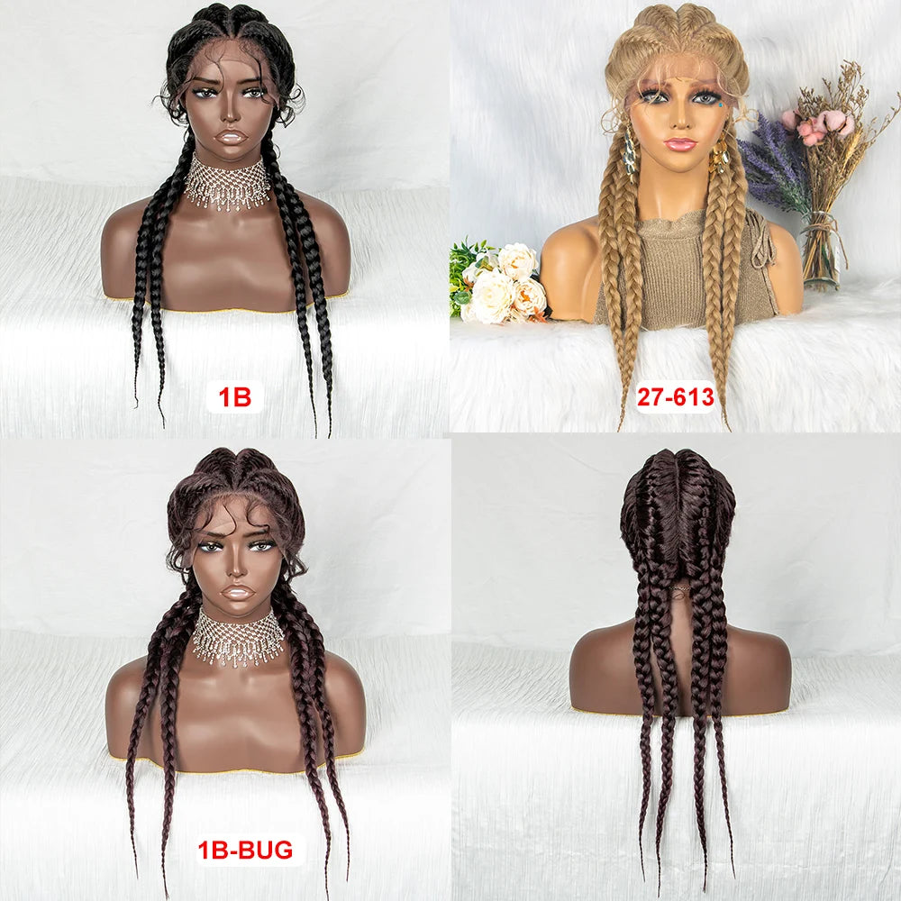 26 Inches Braided Synthetic Lace Front Wig