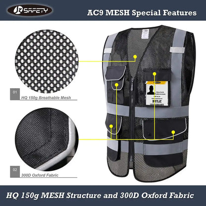 Reflective Safety Vest Working High Visibility Police Safety Vests Rider Jacket Mesh Breathable Fabric For Desert Hot Areas