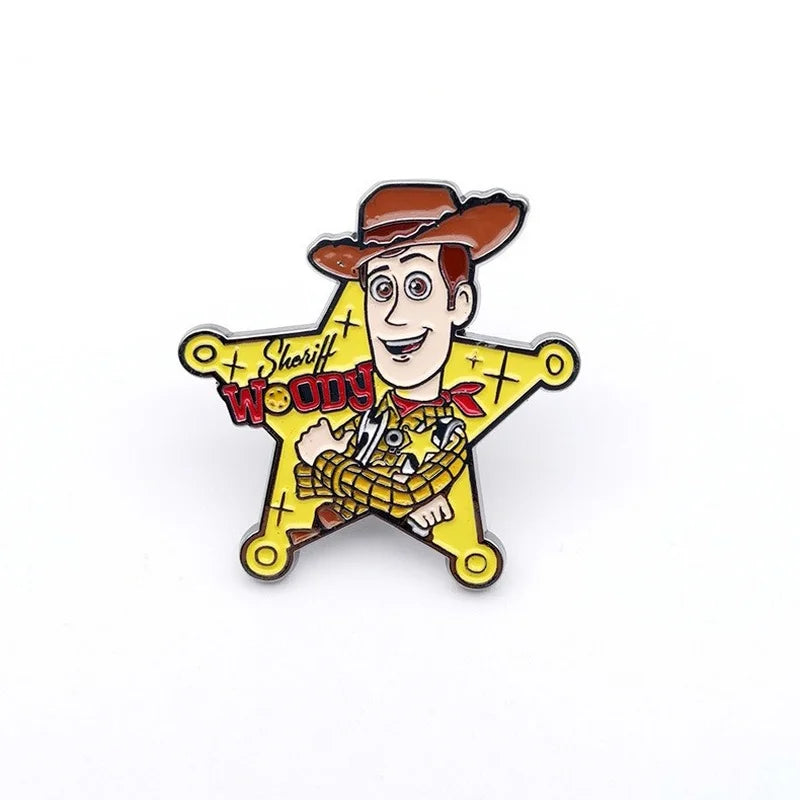 Disney Toy Story Woody Buzz Lightyear Enamel Pin Funny Brooch Cartoons Badge for Bags Jeans Hoodies Denim Lapel Pin Jewelry Gift