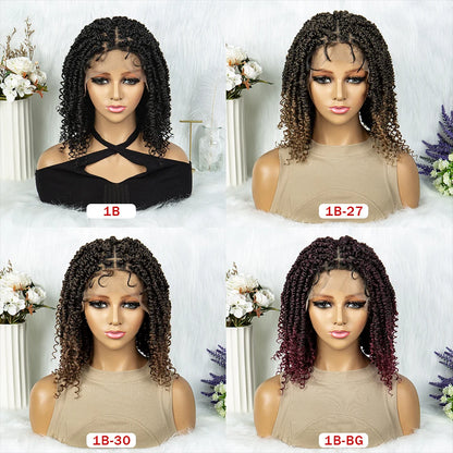 KIMA 14 inches Synthetic Butterfly Locs Braided Wigs Lace Front Wig Knotless Dreadlock Wig  for Black Women