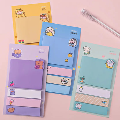 Kawaii Ins Girly Animals Index Memo Pad N Times Sticky Notes To Do List Planner Sticker Cute Stationery