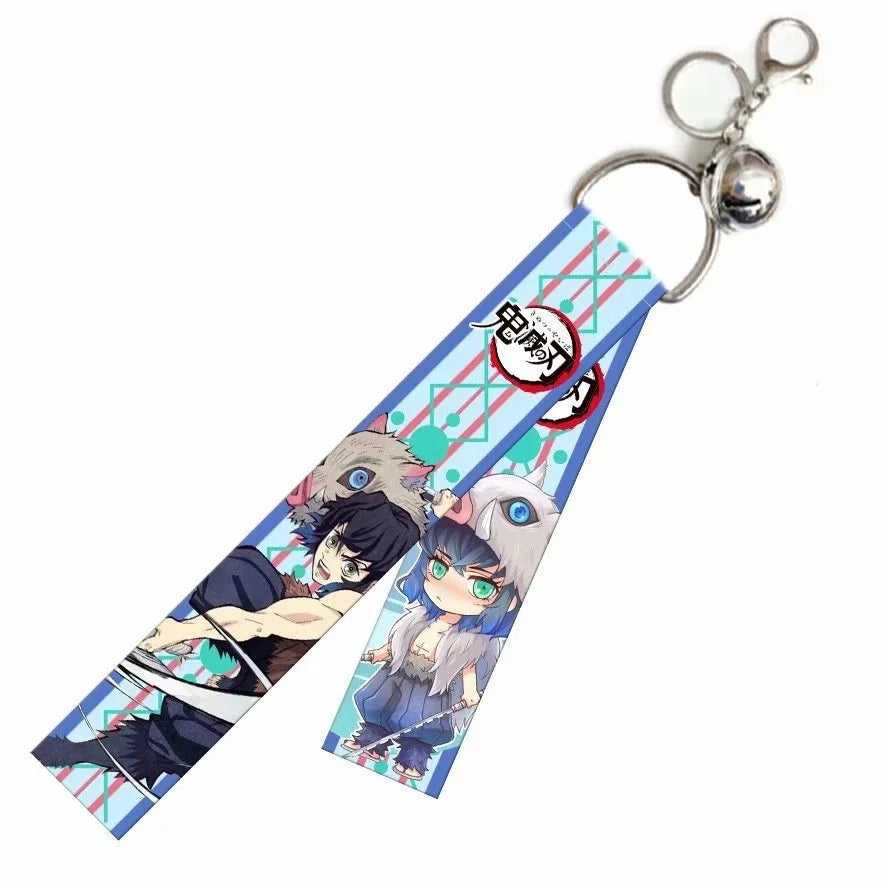 Anime Demon Slayer Kamado Tanjirou  Nezuko Cosplay Backpack hangings for students Double-sided pattern streamer key chain