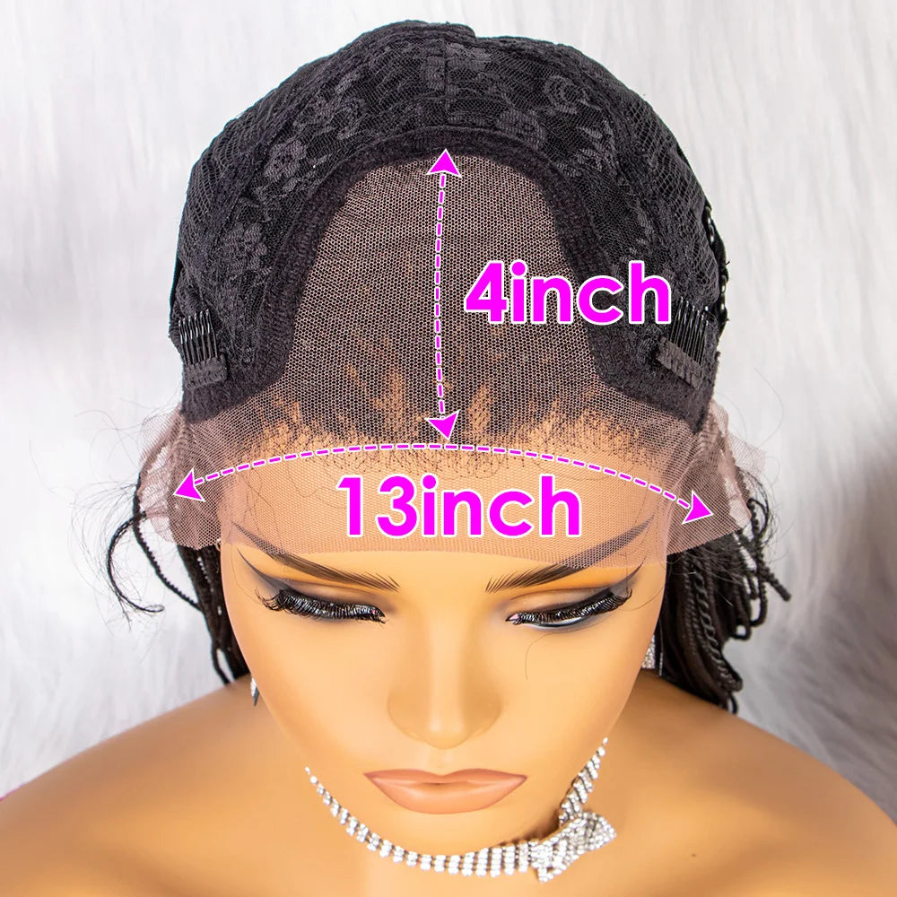 Twist Braided Wigs Knotless Synthetic Lace Front Wigs 30'' Long Straight Hair Wig for Black Women Braided Wigs Heat Resistant