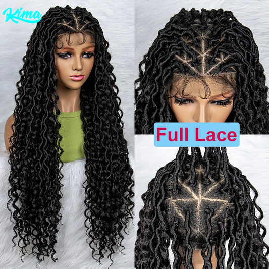 Synthetic Full Lace Box Water Wave Wavy Braids