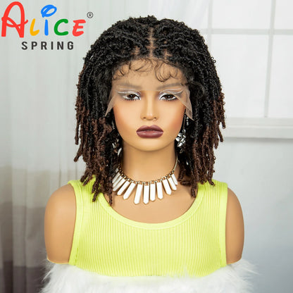 14 Inches Lace Front Braiding Hair Bob Wig Synthetic Braided Wigs Crochets Braid Wigs Butterfly Locs Crochet Hair Wigs for Women