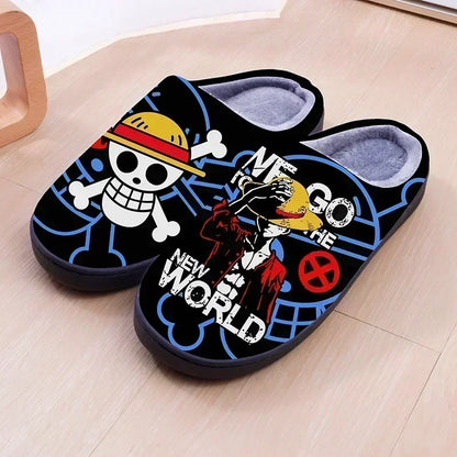 Anime Plush  One Piece Luffy slippers